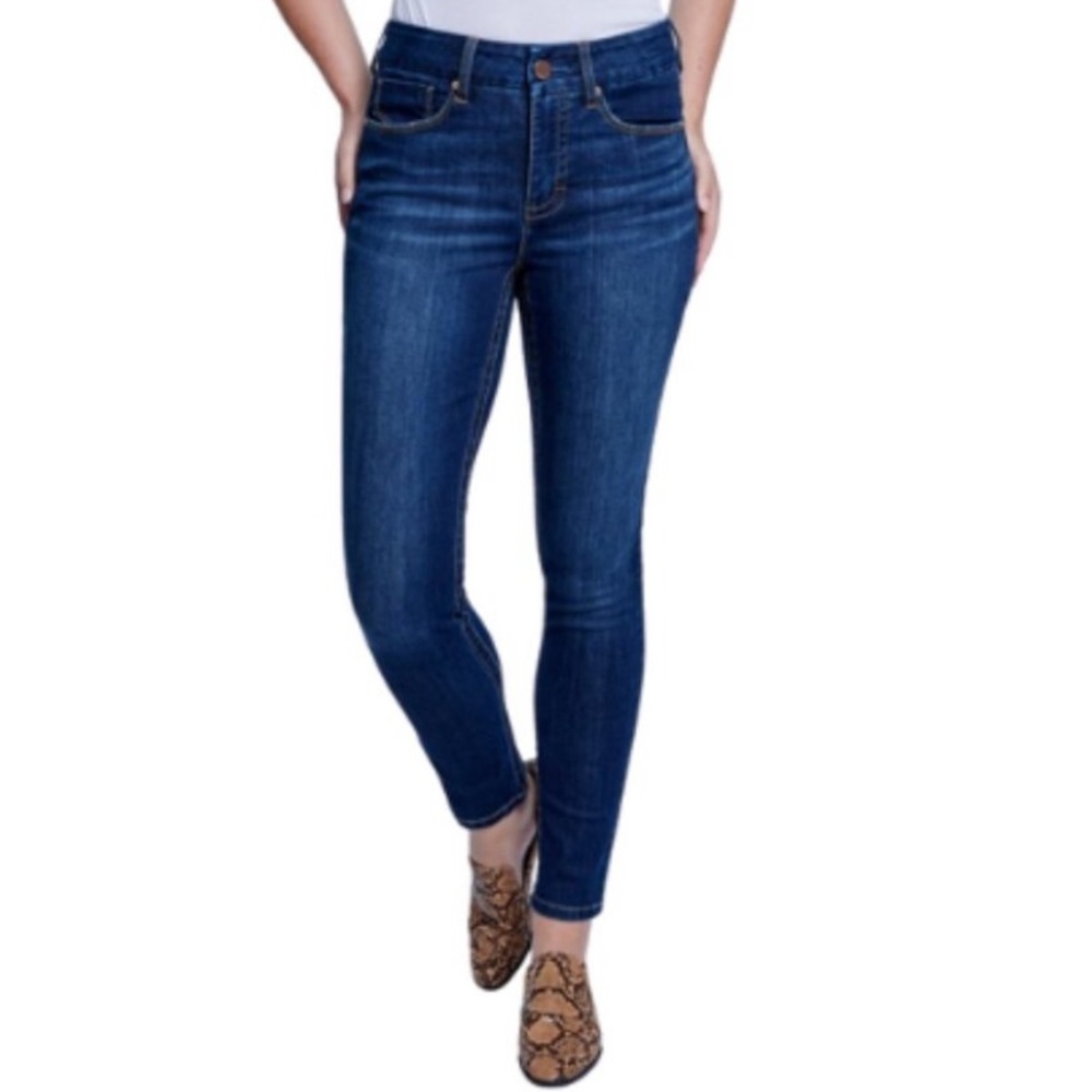Seven7 Women’s Tummyless High Rise Skinny Blue Denim Jeans